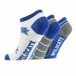 TCK Kentucky Wildcats No Show Socks Full Field 3 Pack All Schools
