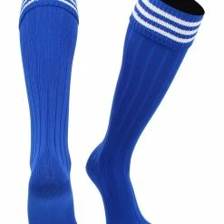 TCK Euro Style 3 Stripe Soccer Socks With Fold Down Top