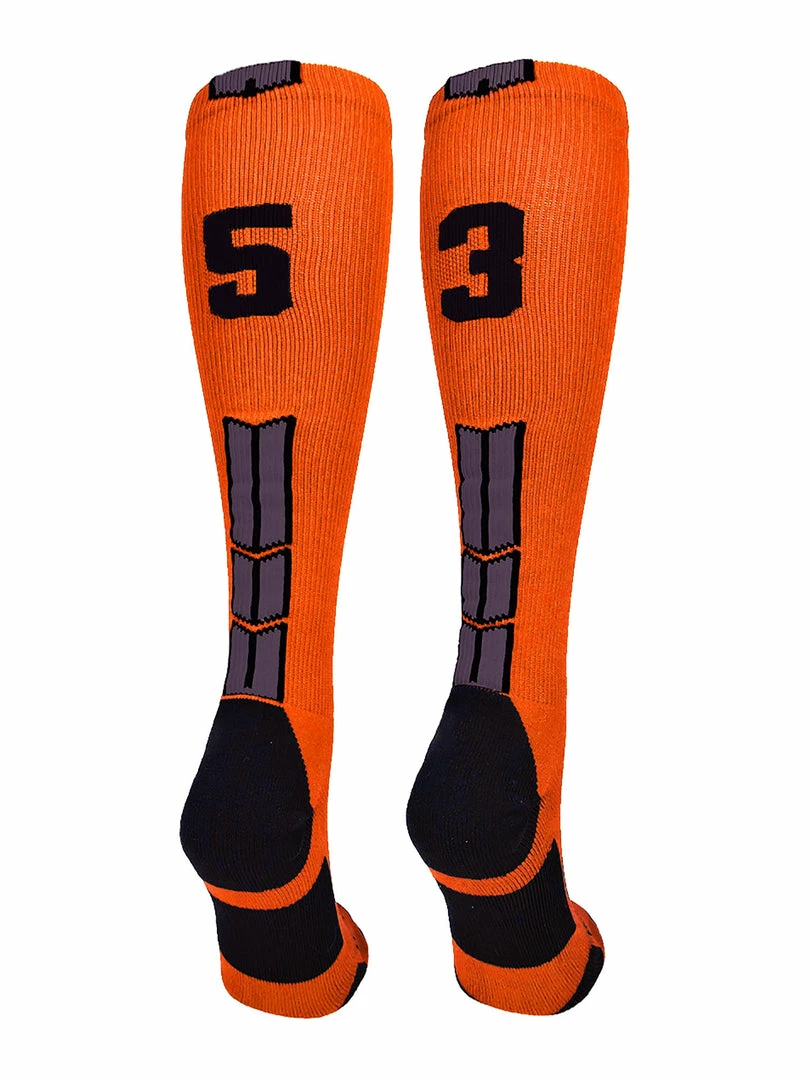 Best Sale ๐ MadSportsStuff ๐ฅ Softball ๐งฆ Socks Orange And Black Player ID Custom Number Over The Calf ๐งฆ Socks For ๐ฅ Softball โพ Baseball Football Boys And ๐ง Girls โญ 27 MadSportsStuff Softball Socks Orange And Black Player ID Custom Number Over The Calf Socks For Softball Baseball Football Boys And Girls