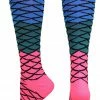 MadSportsStuff Neon Mermaid Athletic Over The Calf Socks Softball Socks
