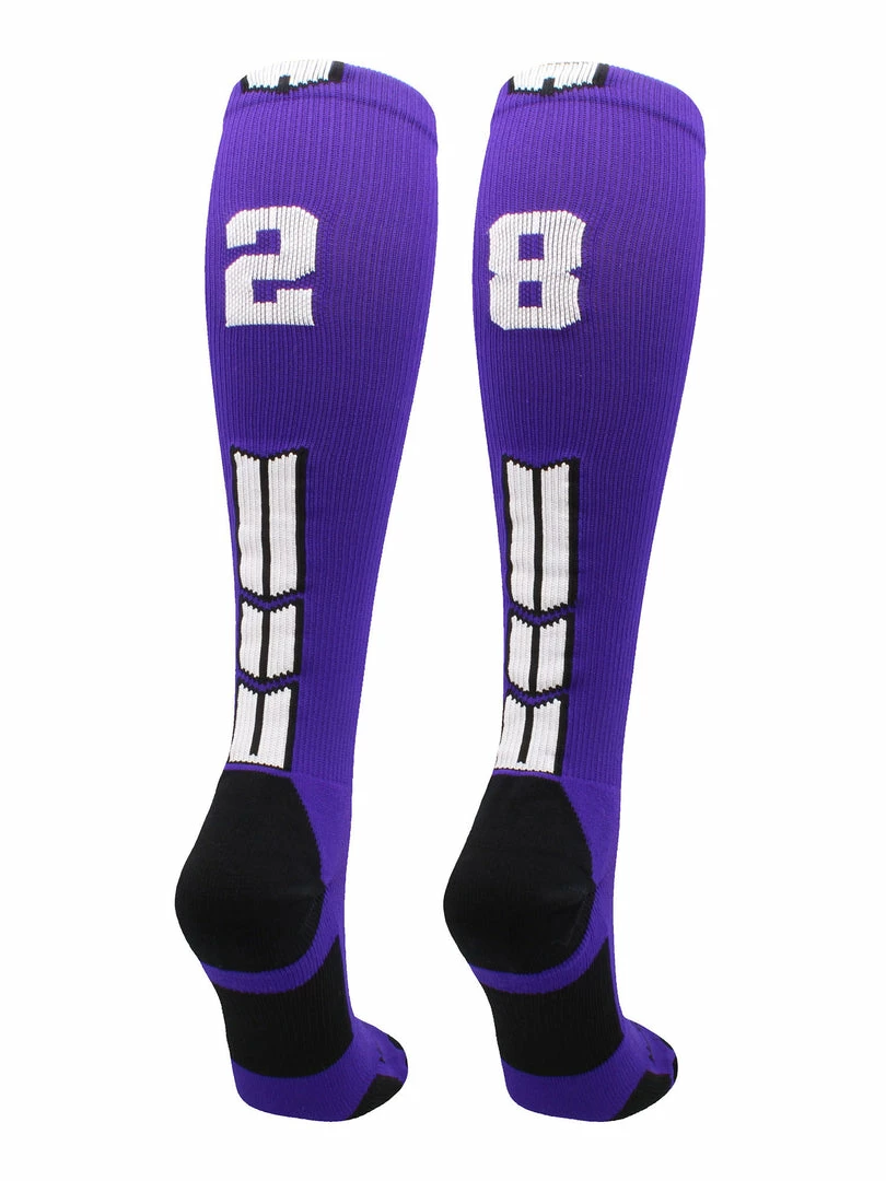 Discount ๐ MadSportsStuff Purple Player ID Custom Number Over The Calf ๐งฆ Socks For ๐ฅ Softball โพ Baseball Football Boys And ๐ง Girls ๐ฅ Softball ๐งฆ Socks ๐ 102 MadSportsStuff Purple Player ID Custom Number Over The Calf Socks For Softball Baseball Football Boys And Girls Softball Socks