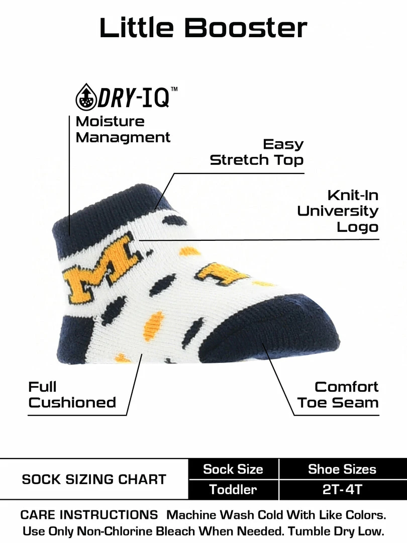 Deals ๐ TCK All Schools Michigan Wolverines Toddler ๐งฆ Socks Low Cut Little Fan ๐ 3 TCK All Schools Michigan Wolverines Toddler Socks Low Cut Little Fan