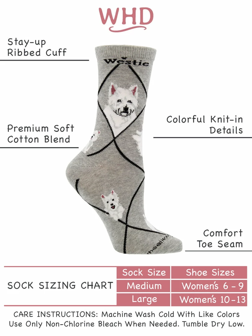 Promo ๐งจ WHD Crazy ๐งฆ Socks - Crew Westie ๐งฆ Socks For ๐ฉ Women Gift For ๐ถ Dog Lovers ๐ 3 WHD Crazy Socks - Crew Westie Socks For Women Gift For Dog Lovers