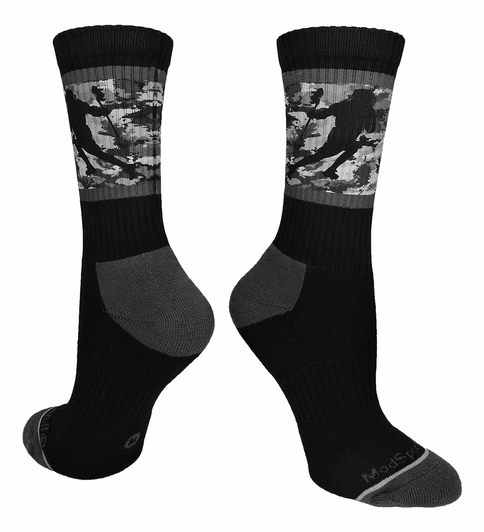 Discount ✔️ MadSportsStuff Lacrosse 🧦 Socks With Player On Camo Background Crew 🧦 Socks (multiple Colors) ✔️ 7 MadSportsStuff Lacrosse Socks With Player On Camo Background Crew Socks (multiple Colors)