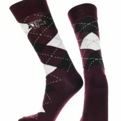 TCK All Schools Texas A&M Aggies Argyle Dress Socks NCAA Fanwear Crew Length