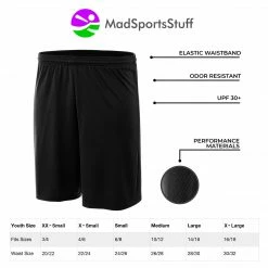 MadSportsStuff Youth Basketball Shorts For Boys Girls Kids - With No Pockets Football Soccer Lacrosse