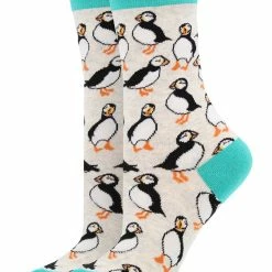 WHD Crazy Socks - Crew Puffin Socks For Women Gift For Bird Lovers