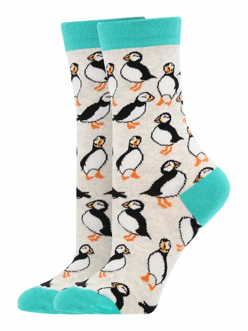 Outlet โ๏ธ WHD Crazy ๐งฆ Socks - Crew Puffin ๐งฆ Socks For ๐ฉ Women Gift For Bird Lovers ๐ 2 WHD Crazy Socks - Crew Puffin Socks For Women Gift For Bird Lovers