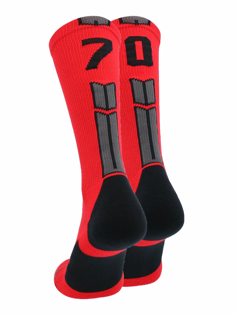 Promo ๐ MadSportsStuff Red And Black Player ID Custom Number Crew ๐งฆ Socks For ๐ Basketball Lacrosse Volleyball Boys And ๐ง Girls Volleyball ๐งฆ Socks โจ 9 MadSportsStuff Red And Black Player ID Custom Number Crew Socks For Basketball Lacrosse Volleyball Boys And Girls Volleyball Socks