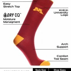 Coupon โ TCK All Schools Minnesota Golden Gophers ๐ Dress ๐งฆ Socks Dean's List Crew Length ๐งฆ Socks ๐ฅ 6 TCK All Schools Minnesota Golden Gophers Dress Socks Dean's List Crew Length Socks