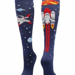 MadSportsStuff Soccer Socks Astronaut In Space Socks Athletic Over The Calf Length