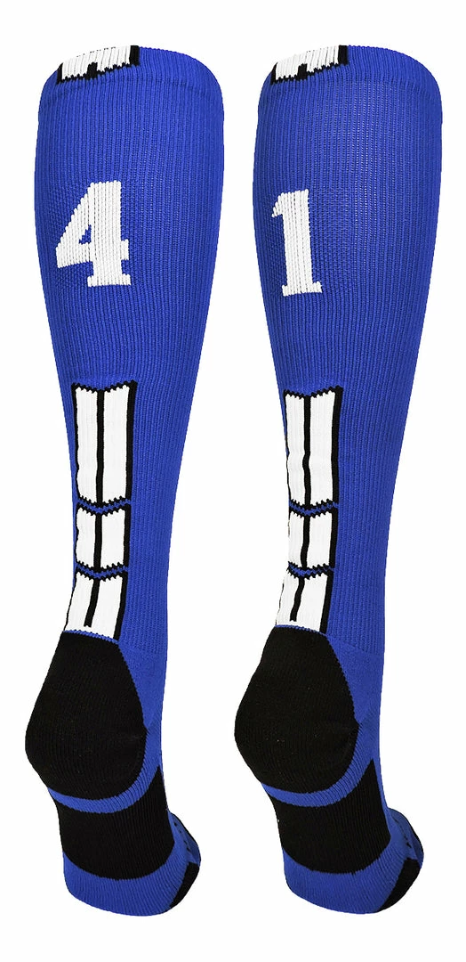 Brand new ๐ฅฐ MadSportsStuff Royal Player ID Custom Number Over The Calf ๐งฆ Socks For ๐ฅ Softball โพ Baseball Football Boys And ๐ง Girls ๐ 89 MadSportsStuff Royal Player ID Custom Number Over The Calf Socks For Softball Baseball Football Boys And Girls