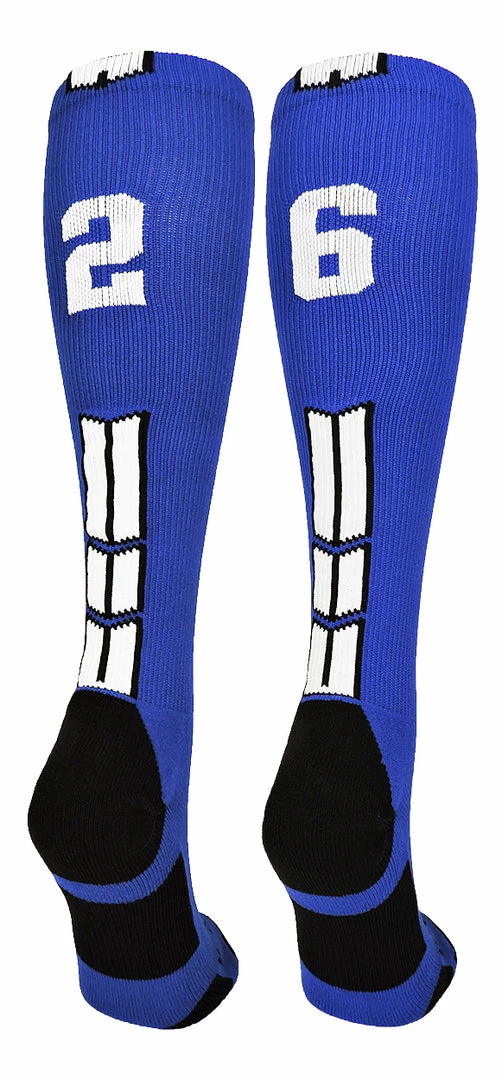 Brand new ๐ฅฐ MadSportsStuff Royal Player ID Custom Number Over The Calf ๐งฆ Socks For ๐ฅ Softball โพ Baseball Football Boys And ๐ง Girls ๐ 104 MadSportsStuff Royal Player ID Custom Number Over The Calf Socks For Softball Baseball Football Boys And Girls