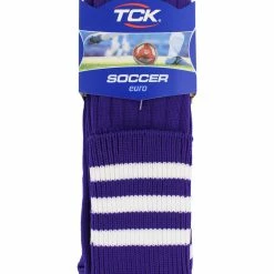 TCK Euro Style 3 Stripe Soccer Socks With Fold Down Top