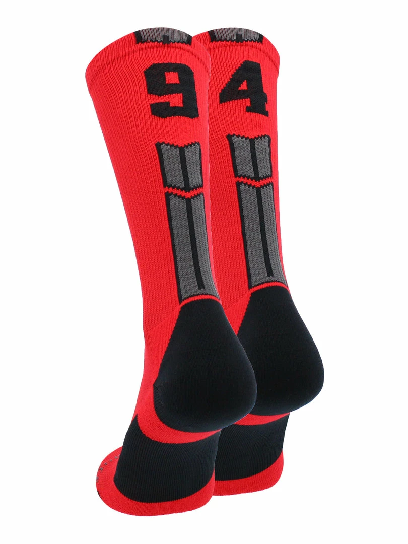Promo ๐ MadSportsStuff Red And Black Player ID Custom Number Crew ๐งฆ Socks For ๐ Basketball Lacrosse Volleyball Boys And ๐ง Girls Volleyball ๐งฆ Socks โจ 35 MadSportsStuff Red And Black Player ID Custom Number Crew Socks For Basketball Lacrosse Volleyball Boys And Girls Volleyball Socks