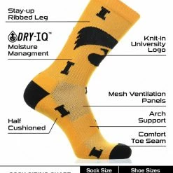 TCK Iowa Hawkeyes Socks Crew Length Sock Mayhem