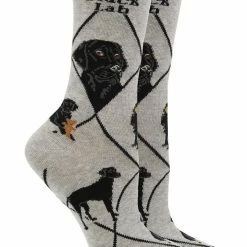 WHD Crazy Socks - Crew Black Lab Socks For Women Gift For Dog Lovers