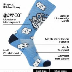 New ⭐ TCK North Carolina Tar 👠 Heels 🧦 Socks Crew Length Sock Mayhem ❤️ 6 TCK North Carolina Tar Heels Socks Crew Length Sock Mayhem