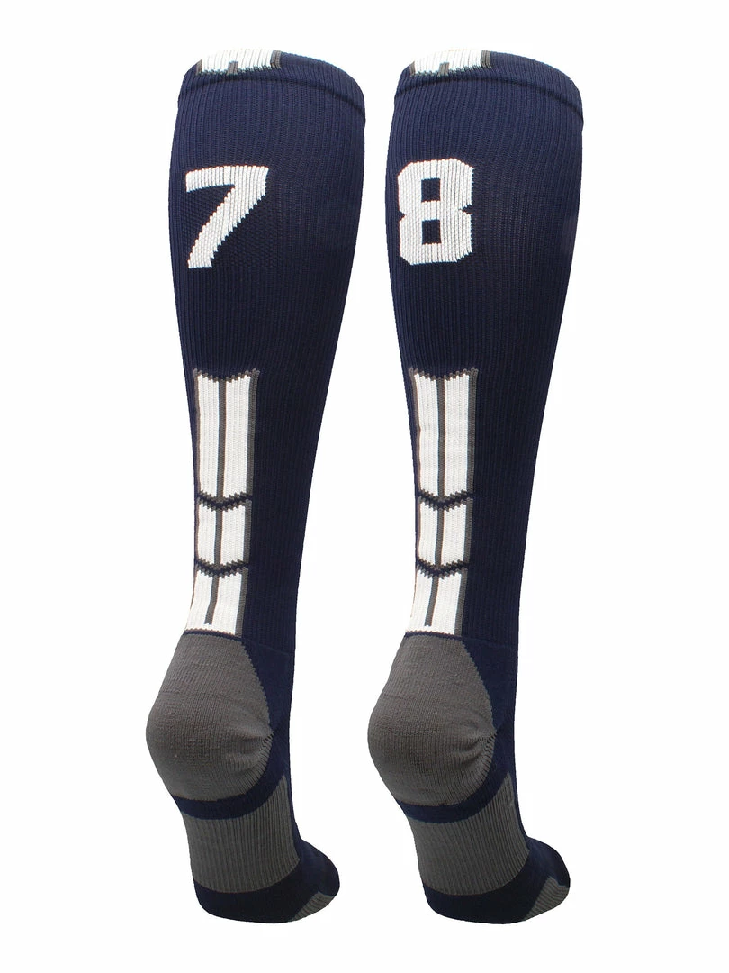 Best Sale ๐คฉ MadSportsStuff Navy Player ID Custom Number Over The Calf ๐งฆ Socks For ๐ฅ Softball โพ Baseball Football Boys And ๐ง Girls โจ 54 MadSportsStuff Navy Player ID Custom Number Over The Calf Socks For Softball Baseball Football Boys And Girls