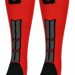New ๐ MadSportsStuff Red And Black Player ID Custom Number Over The Calf ๐งฆ Socks For ๐ฅ Softball โพ Baseball Football Boys And ๐ง Girls โพ Baseball ๐งฆ Socks ๐ 130 MadSportsStuff Red And Black Player ID Custom Number Over The Calf Socks For Softball Baseball Football Boys And Girls Baseball Socks