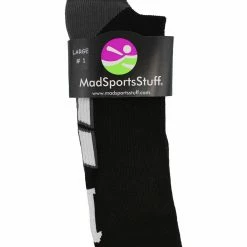 MadSportsStuff Black Player ID Custom Number Crew Socks For Basketball Lacrosse Volleyball Boys And Girls Volleyball Socks