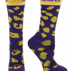 TCK LSU Tigers Socks Womens Savage Crew Socks