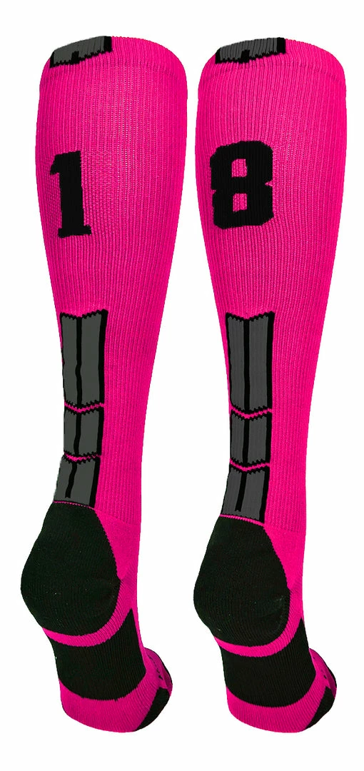 Best Sale ๐ MadSportsStuff โพ Baseball ๐งฆ Socks Neon Pink And Black Player ID Custom Number Over The Calf ๐งฆ Socks For ๐ฅ Softball โพ Baseball Football Boys And ๐ง Girls โจ 61 MadSportsStuff Baseball Socks Neon Pink And Black Player ID Custom Number Over The Calf Socks For Softball Baseball Football Boys And Girls