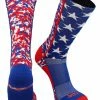 TCK Digi Camo USA American Flag Socks Crew Length Basketball Football Lacrosse Volleyball