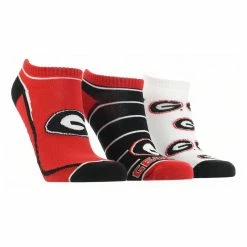 TCK Georgia Bulldogs No Show Socks Full Field 3 Pack