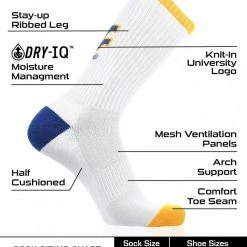 Wholesale ๐ TCK West Virginia Mountaineers ๐งฆ Socks Basic Crew White ๐งฆ Socks All Schools ๐ฏ 6 TCK West Virginia Mountaineers Socks Basic Crew White Socks All Schools