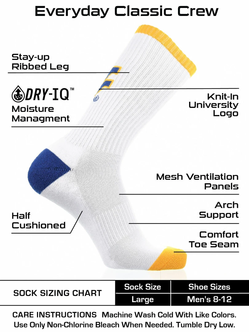 Wholesale ๐ TCK West Virginia Mountaineers ๐งฆ Socks Basic Crew White ๐งฆ Socks All Schools ๐ฏ 3 TCK West Virginia Mountaineers Socks Basic Crew White Socks All Schools