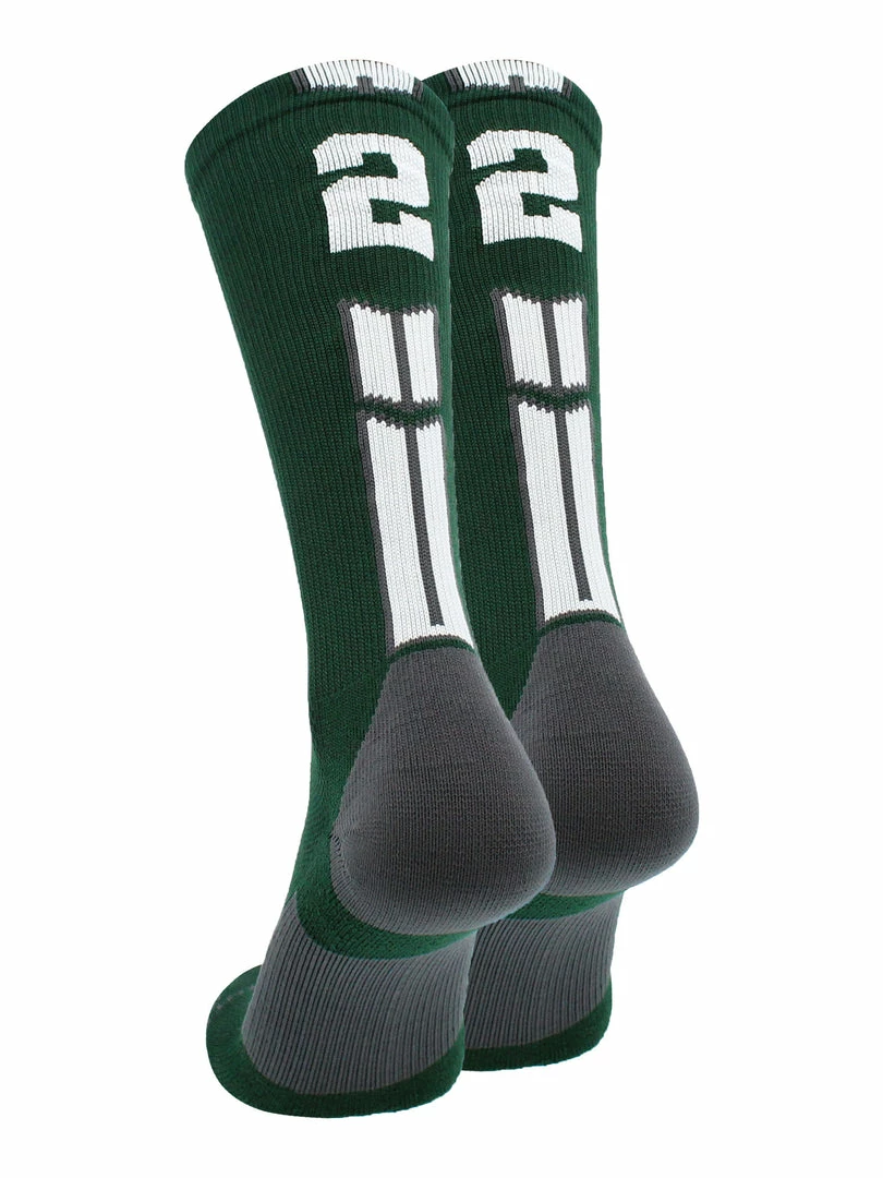Buy โ๏ธ MadSportsStuff Dark Green Player ID Custom Number Crew ๐งฆ Socks For ๐ Basketball Lacrosse Volleyball Boys And ๐ง Girls ๐ 78 MadSportsStuff Dark Green Player ID Custom Number Crew Socks For Basketball Lacrosse Volleyball Boys And Girls