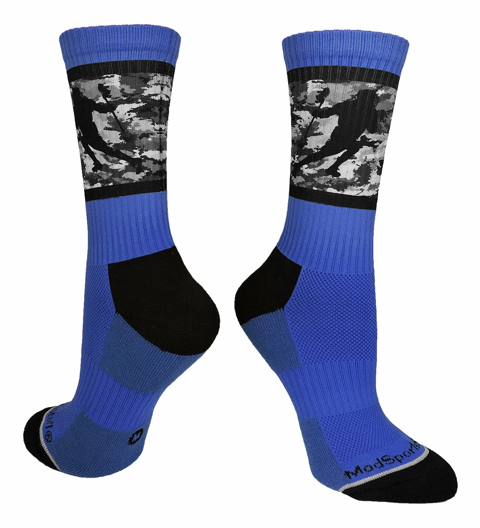Discount ✔️ MadSportsStuff Lacrosse 🧦 Socks With Player On Camo Background Crew 🧦 Socks (multiple Colors) ✔️ 10 MadSportsStuff Lacrosse Socks With Player On Camo Background Crew Socks (multiple Colors)