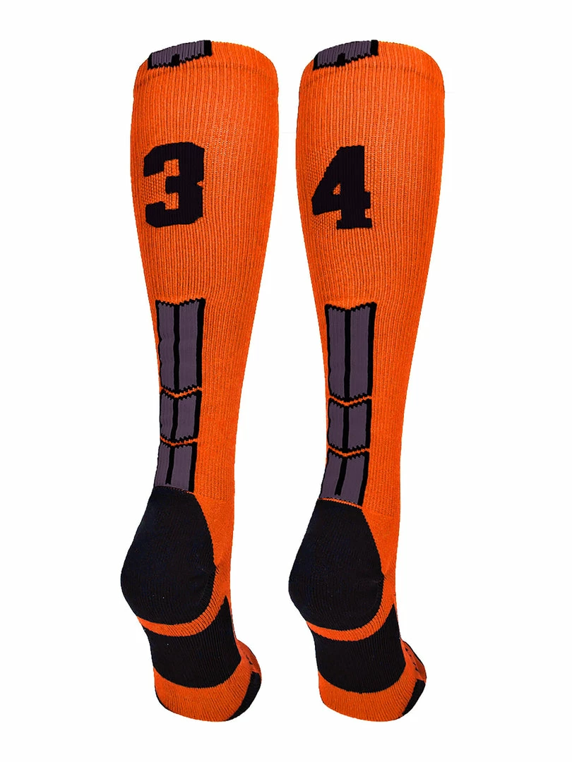 Best Sale ๐ MadSportsStuff ๐ฅ Softball ๐งฆ Socks Orange And Black Player ID Custom Number Over The Calf ๐งฆ Socks For ๐ฅ Softball โพ Baseball Football Boys And ๐ง Girls โญ 96 MadSportsStuff Softball Socks Orange And Black Player ID Custom Number Over The Calf Socks For Softball Baseball Football Boys And Girls