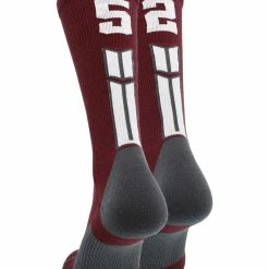 MadSportsStuff Maroon Player ID Custom Number Crew Socks For Basketball Lacrosse Volleyball Boys And Girls Volleyball Socks