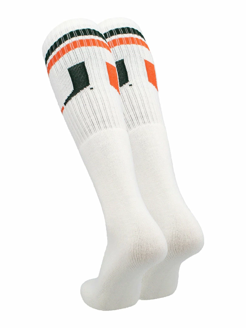 Best Sale ๐ฅ TCK Miami Hurricanes ๐งฆ Socks Throwback Tube ๐งฆ Socks ๐ 2 TCK Miami Hurricanes Socks Throwback Tube Socks