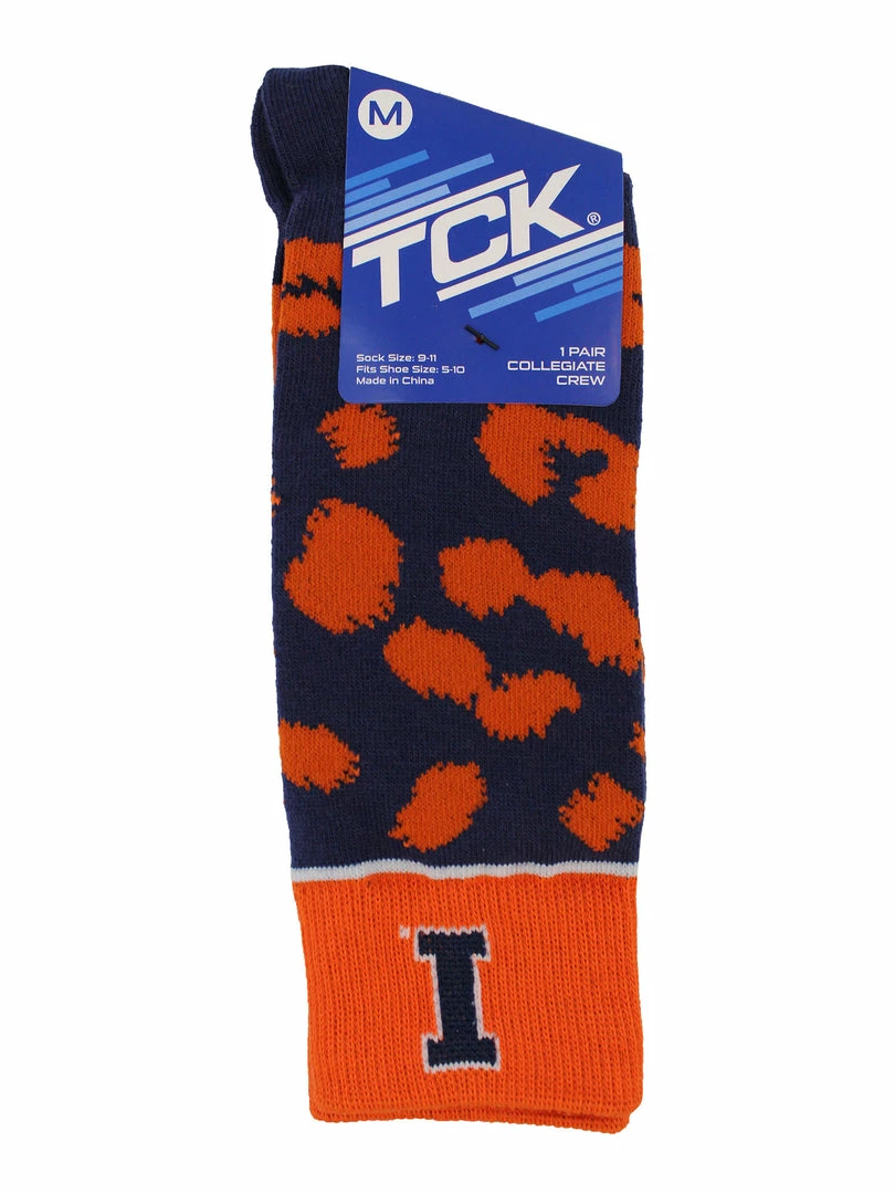 New ๐ TCK All Schools Illinois Fighting Illini ๐งฆ Socks ๐ฉ Womens Savage Crew ๐งฆ Socks ๐ฏ 4 TCK All Schools Illinois Fighting Illini Socks Womens Savage Crew Socks