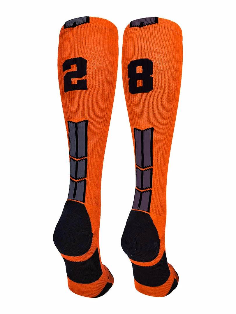 Best Sale ๐ MadSportsStuff ๐ฅ Softball ๐งฆ Socks Orange And Black Player ID Custom Number Over The Calf ๐งฆ Socks For ๐ฅ Softball โพ Baseball Football Boys And ๐ง Girls โญ 102 MadSportsStuff Softball Socks Orange And Black Player ID Custom Number Over The Calf Socks For Softball Baseball Football Boys And Girls