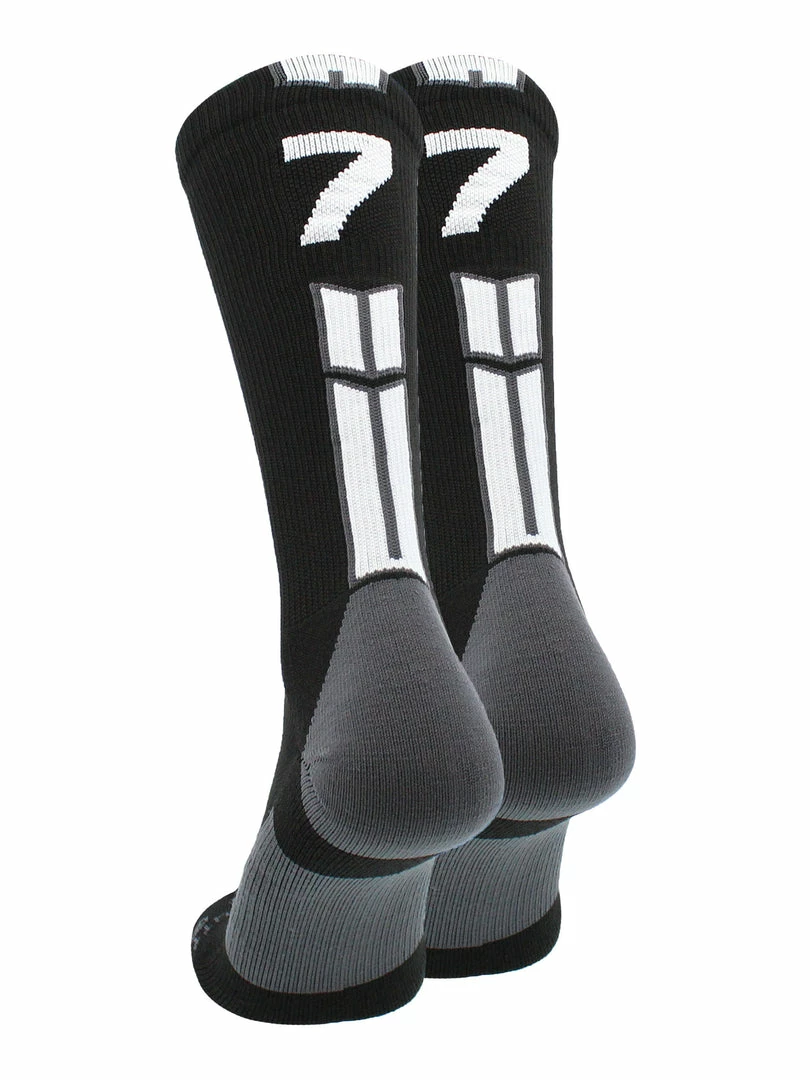 Buy โญ MadSportsStuff Black Player ID Custom Number Crew ๐งฆ Socks For ๐ Basketball Lacrosse Volleyball Boys And ๐ง Girls ๐ 52 MadSportsStuff Black Player ID Custom Number Crew Socks For Basketball Lacrosse Volleyball Boys And Girls