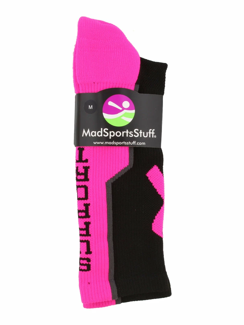 Buy 🤩 MadSportsStuff Pink Ribbon Breast Cancer Awareness Support Athletic Crew 🧦 Socks ⚾ Baseball 🧦 Socks ✔️ 3 MadSportsStuff Pink Ribbon Breast Cancer Awareness Support Athletic Crew Socks Baseball Socks