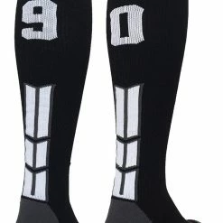MadSportsStuff Black Player ID Custom Number Over The Calf Socks For Softball Baseball Football Boys And Girls