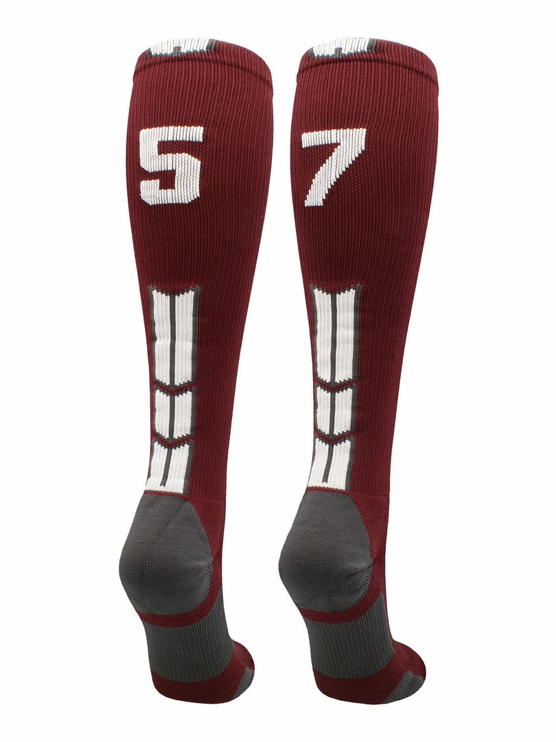 Best Sale ๐ MadSportsStuff Maroon Player ID Custom Number Over The Calf ๐งฆ Socks For ๐ฅ Softball โพ Baseball Football Boys And ๐ง Girls ๐ฅ Softball ๐งฆ Socks ๐ 22 MadSportsStuff Maroon Player ID Custom Number Over The Calf Socks For Softball Baseball Football Boys And Girls Softball Socks