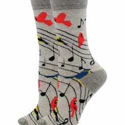 WHD Bird Song Socks For Women Gift For Bird Lovers Crazy Socks - Crew