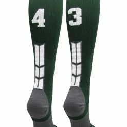 Hot Sale โ๏ธ MadSportsStuff Dark Green Player ID Custom Number Over The Calf ๐งฆ Socks For ๐ฅ Softball โพ Baseball Football Boys And ๐ง Girls ๐ 192 MadSportsStuff Dark Green Player ID Custom Number Over The Calf Socks For Softball Baseball Football Boys And Girls