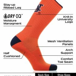 TCK Auburn Tigers Socks Campus Legend Crew Length All Schools