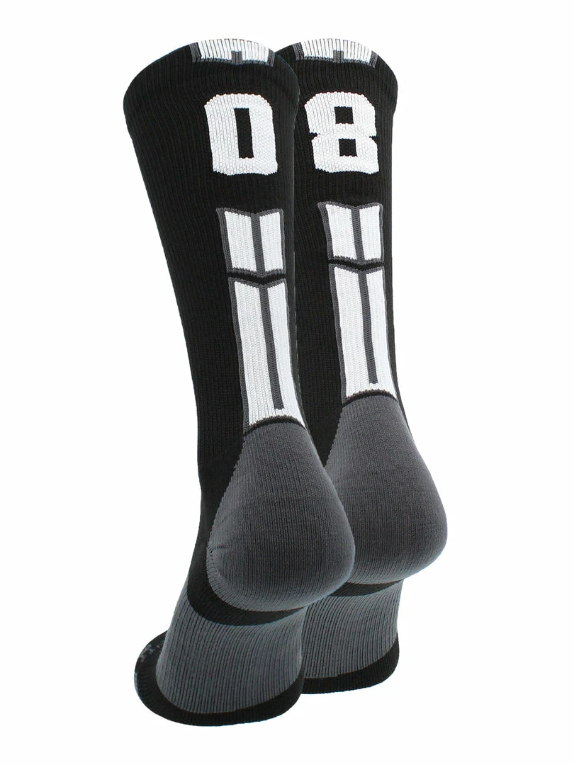 Buy โญ MadSportsStuff Black Player ID Custom Number Crew ๐งฆ Socks For ๐ Basketball Lacrosse Volleyball Boys And ๐ง Girls ๐ 70 MadSportsStuff Black Player ID Custom Number Crew Socks For Basketball Lacrosse Volleyball Boys And Girls