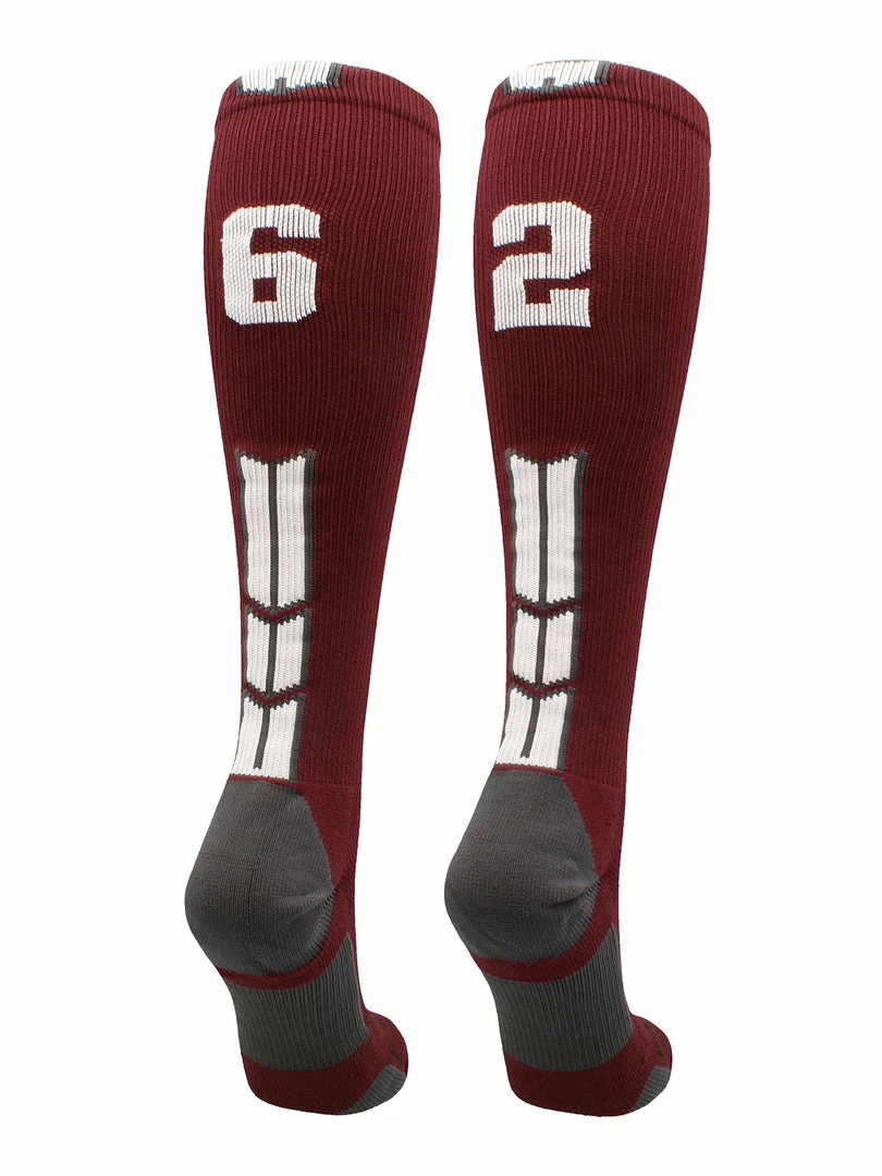 Best Sale ๐ MadSportsStuff Maroon Player ID Custom Number Over The Calf ๐งฆ Socks For ๐ฅ Softball โพ Baseball Football Boys And ๐ง Girls ๐ฅ Softball ๐งฆ Socks ๐ 17 MadSportsStuff Maroon Player ID Custom Number Over The Calf Socks For Softball Baseball Football Boys And Girls Softball Socks