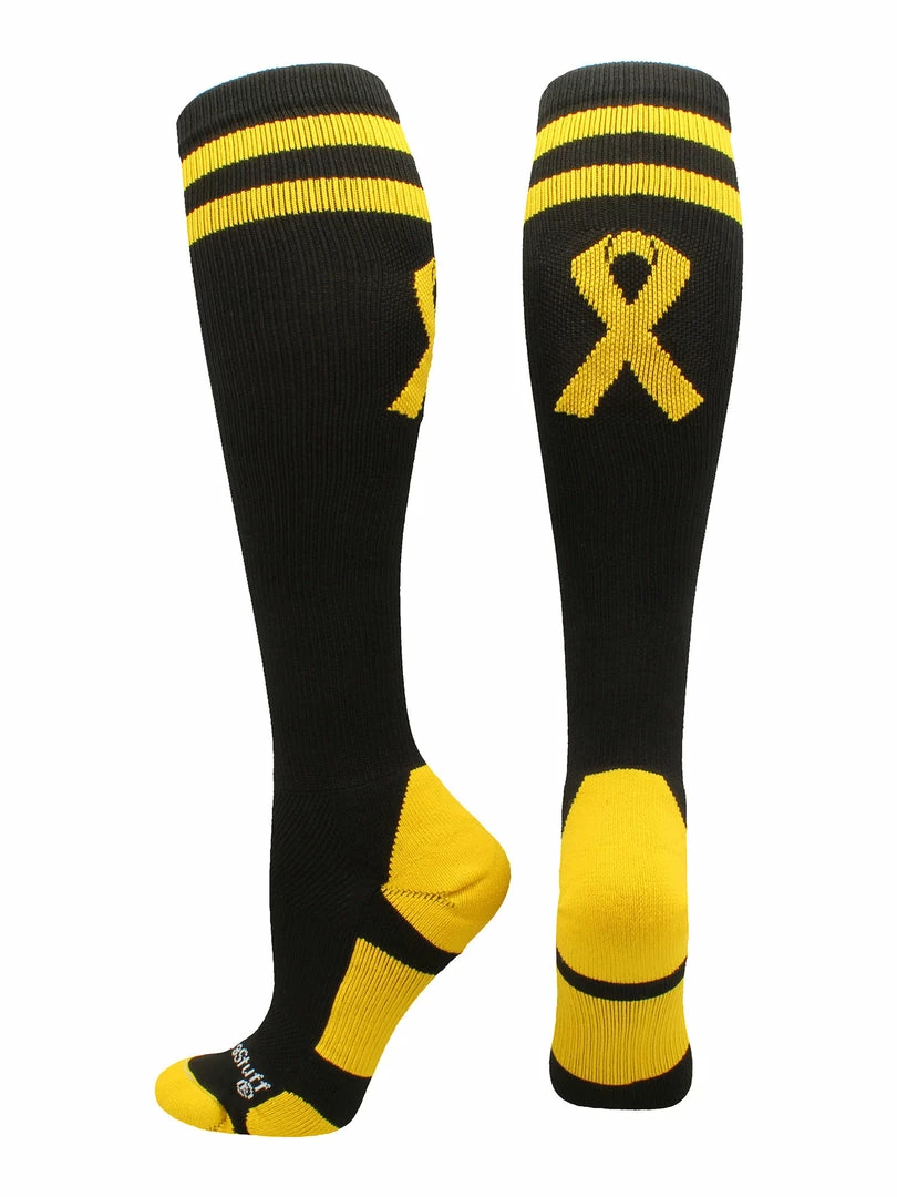 Brand new ๐ MadSportsStuff Gold Ribbon Childhood Cancer Awareness ๐งฆ Socks In Over The Calf Length โพ Baseball ๐งฆ Socks ๐ 5 MadSportsStuff Gold Ribbon Childhood Cancer Awareness Socks In Over The Calf Length Baseball Socks