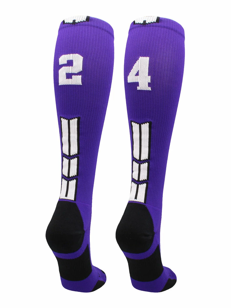 Discount ๐ MadSportsStuff Purple Player ID Custom Number Over The Calf ๐งฆ Socks For ๐ฅ Softball โพ Baseball Football Boys And ๐ง Girls ๐ฅ Softball ๐งฆ Socks ๐ 81 MadSportsStuff Purple Player ID Custom Number Over The Calf Socks For Softball Baseball Football Boys And Girls Softball Socks