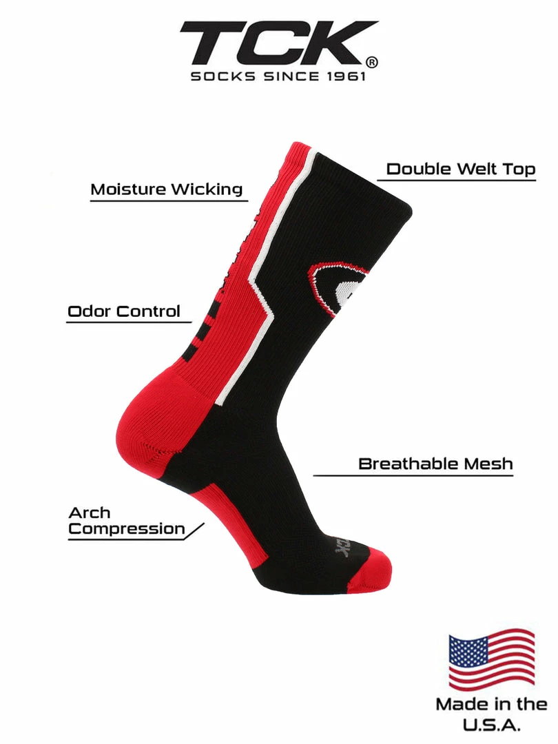 Best deal ๐ฅ TCK University Of Georgia Bulldogs ๐งฆ Socks Perimeter Crew ๐ 4 TCK University Of Georgia Bulldogs Socks Perimeter Crew